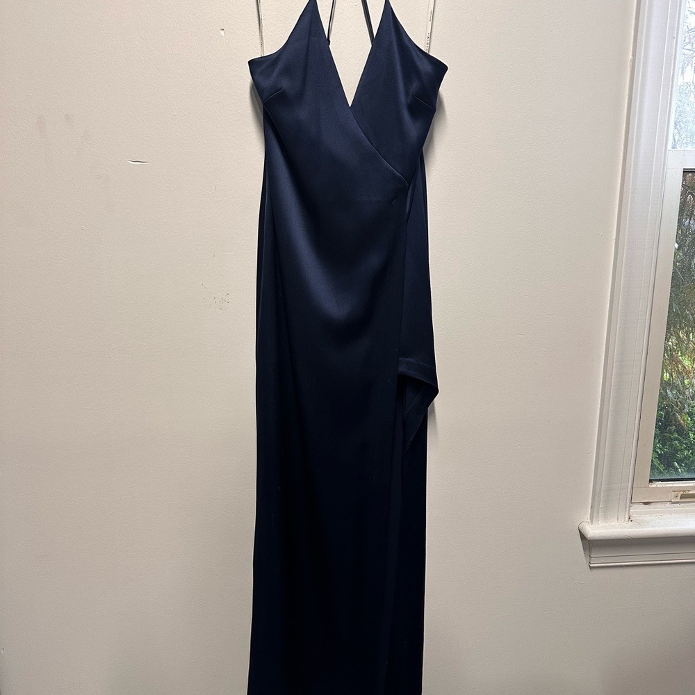 Halston Heritage Blue Halter Slip Dress for Cocktail